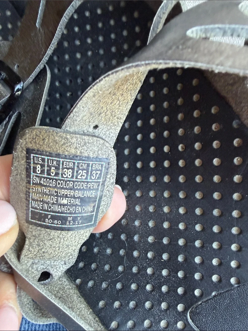 Skechers Metallic Silver Gray Buckle Slide Sandals size 8